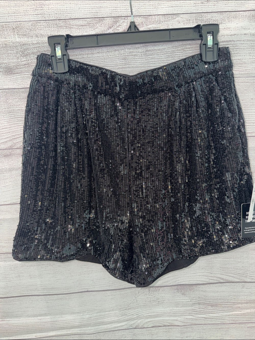 Express Black Sequin High-Waist Party Shorts